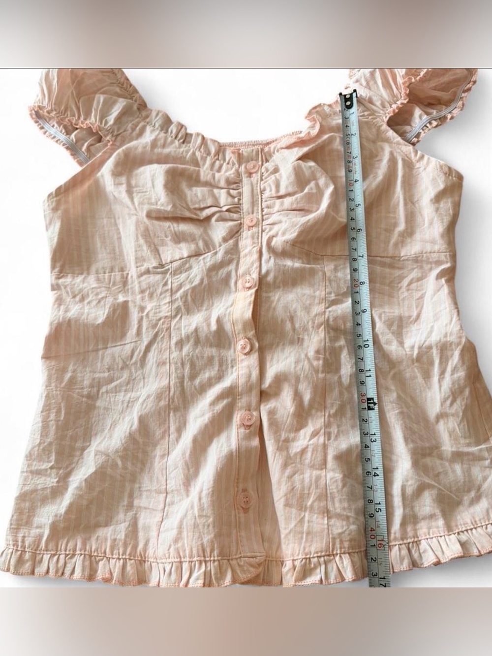 Women's Pink Ruffle Button-Front Blouse - Picture 3 of 7